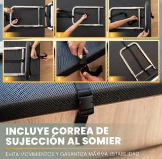 Barandilla seguridad cama adultos con organizador