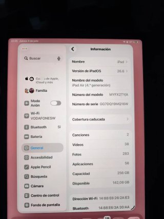 iPad Air 4ª Gen 256g + Apple pencil + teclado