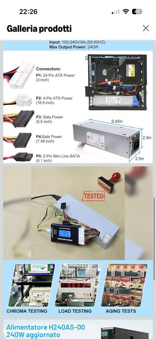 Alimentatore Dell H240AS-00 240W SFF