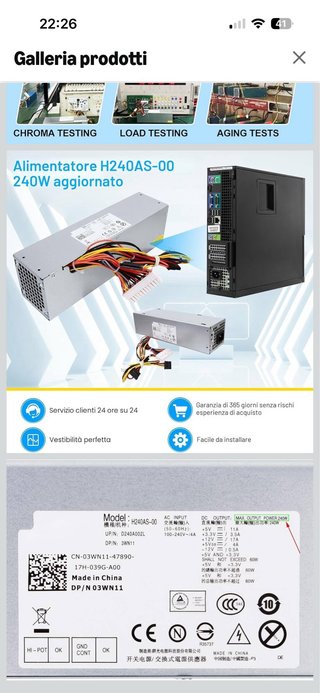 Alimentatore Dell H240AS-00 240W SFF