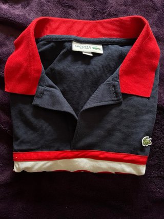 Polo Lacoste Sport Talla L Azul y Rojo