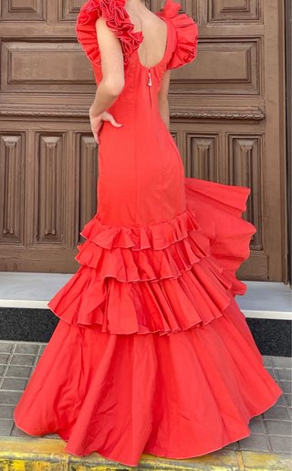 Traje de Flamenca Coral Talla 36-38 gitana sevilla