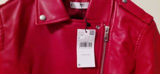 Cazadora polipiel roja Mango Talla M