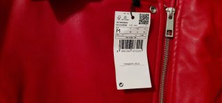 Cazadora polipiel roja Mango Talla M