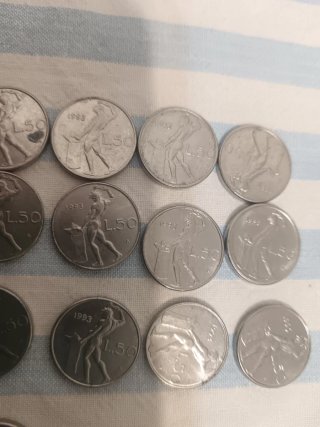 Lotto 22 Monete 50 Lire Vulcano Anni 90