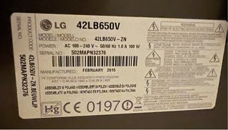 TV LG 42lb650v 3D Smart TV Plata