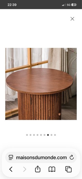 Mesa auxiliar circular de madera Maisons du monde