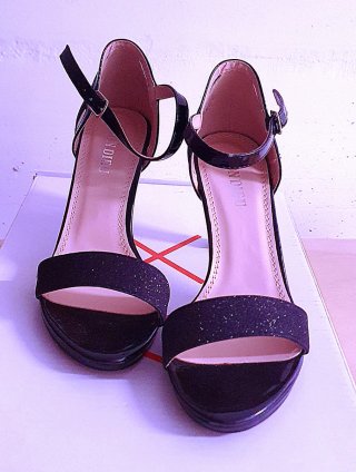 Sandali da ballo neri glitter