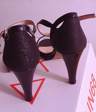 Sandali da ballo neri glitter