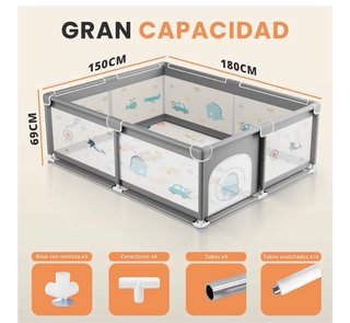 Parque infantil bebe 1,50x1,80.Marca Jupplies.
