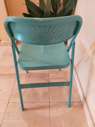 Sedia pieghevole in metallo Ikea blu