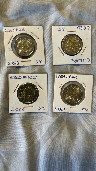 2€ Monedas Conmemorativas Chipre, Eslovaquia, Port