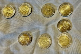 Lote 8 monedas 2 euros conmemorativas