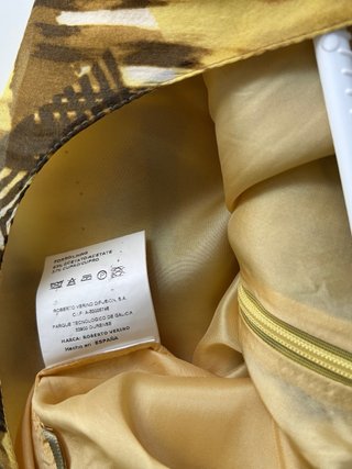 Vestido estampado marrón y amarillo