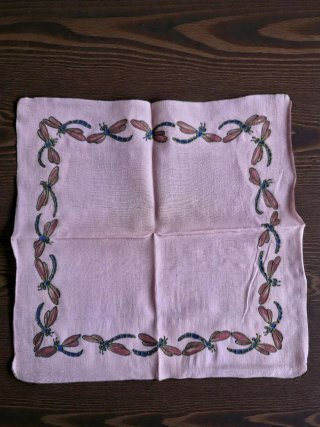 Excepcional Pañuelo Antiguo de Seda Pintado mano
