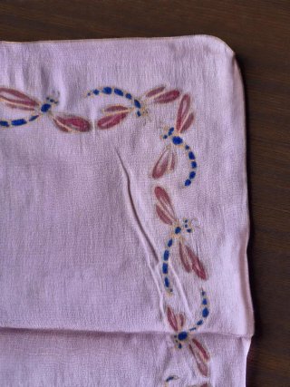 Excepcional Pañuelo Antiguo de Seda Pintado mano