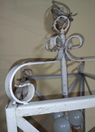 Lámpara Forja Metal Blanco Envejecido