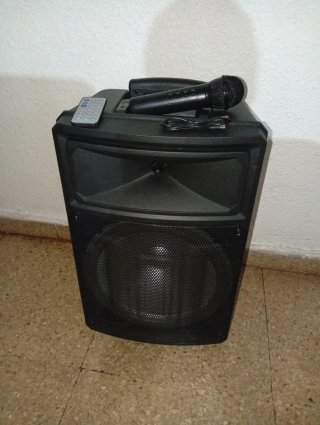 Altavoz de música negro con luces