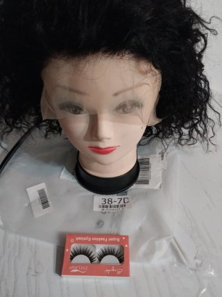 Peluca corta rizada pelo humano