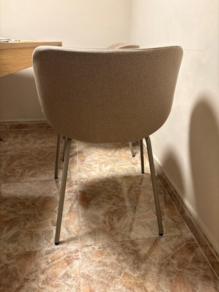 Juego de 4 sillas comedor beige