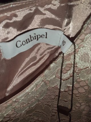 Vestito Conbipel pizzo rosa e bianco con cartellin