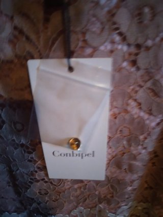Vestito Conbipel pizzo rosa e bianco con cartellin