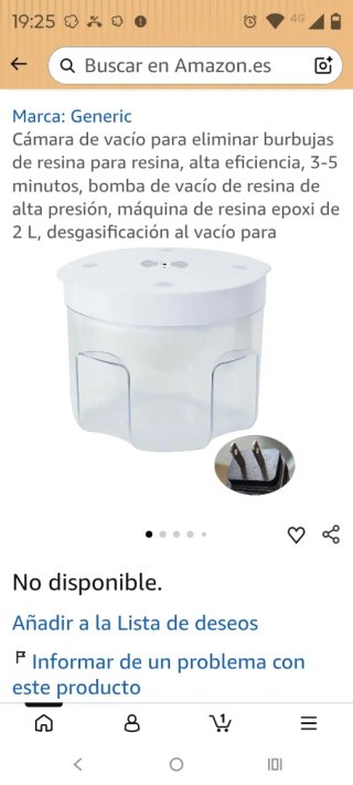 Cámara de vacío para resina epoxi