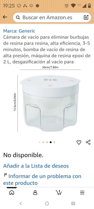 Cámara de vacío para resina epoxi