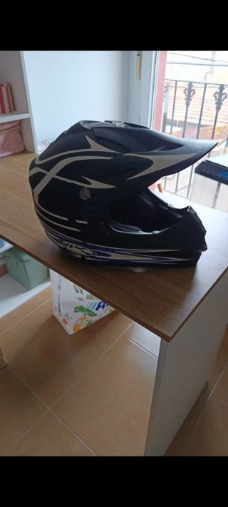 Casco Cross Negro y Azul