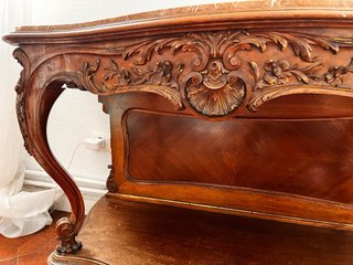 Consola antigua Isabelino mármol y madera