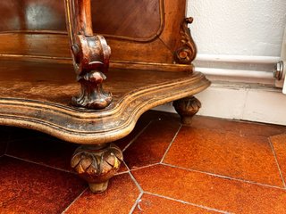 Consola antigua Isabelino mármol y madera