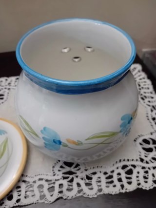 Barattolo Vietrese Ceramica Fiori Blu