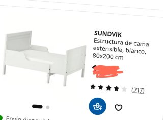 Cama extensible SUNDVIK blanca 80x200 cm