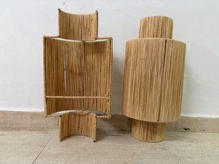 Lámpara de bambú y mimbre