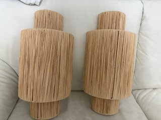 Lámpara de bambú y mimbre