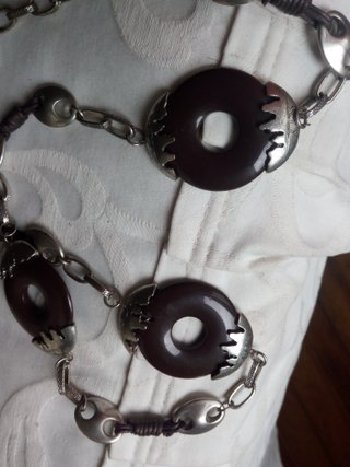 Collar artesanal India marrón y plata