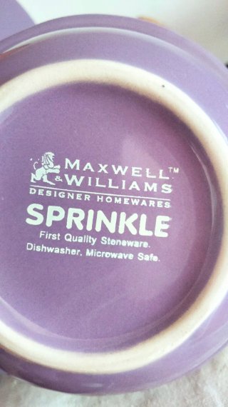 Set tazza teiera e piatto Sprinkle Purple pois