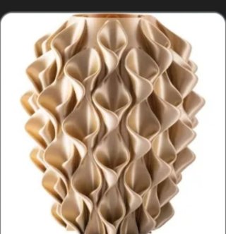 Vaso decorativo satinato beige/oro