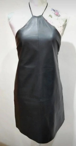 Mini abito in pelle Steven Meisel x Zara Nero