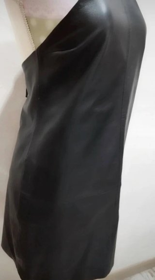 Mini abito in pelle Steven Meisel x Zara Nero
