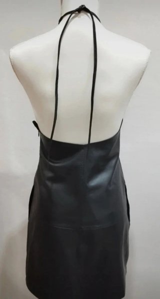Mini abito in pelle Steven Meisel x Zara Nero