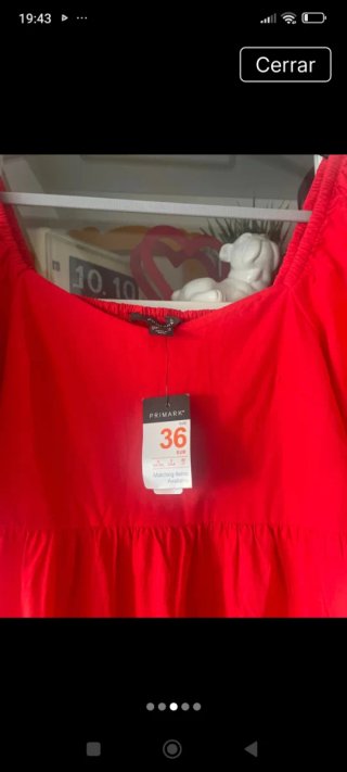 Vestido rojo manga abullonada
