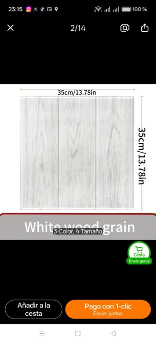 30 Paneles 3D Madera Gris Autoadhesivos