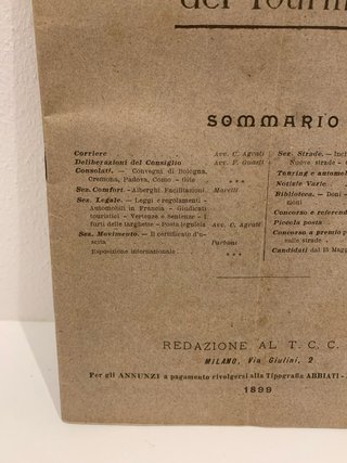 Antica rivista Touring C.C.I. anno 1899