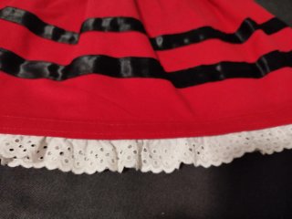 Falda Regional Artesana Roja