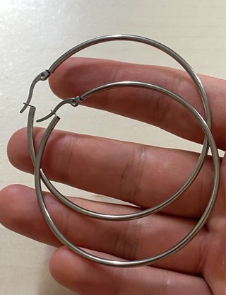 Minimalistas Pendientes Aros Lisos 60mm Acero 316L