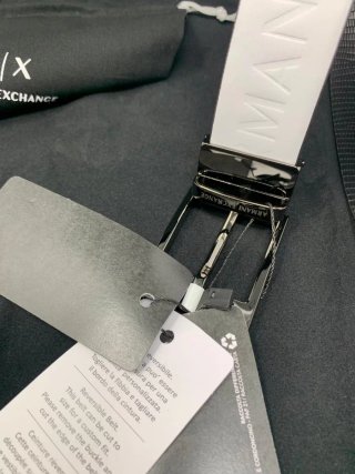 Cintura Armani Exchange bianca reversibile