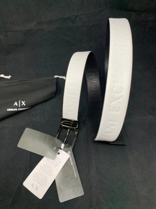 Cintura Armani Exchange bianca reversibile