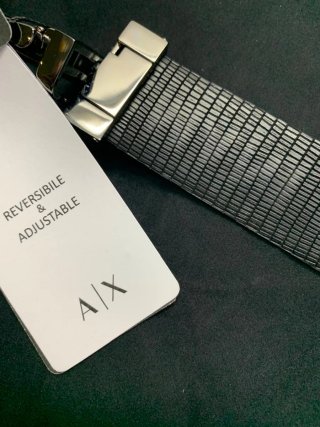 Cintura Armani Exchange bianca reversibile