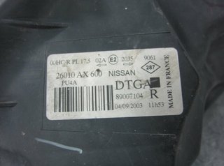 1507619 faro derecho 26010ax600 nissan micra iii